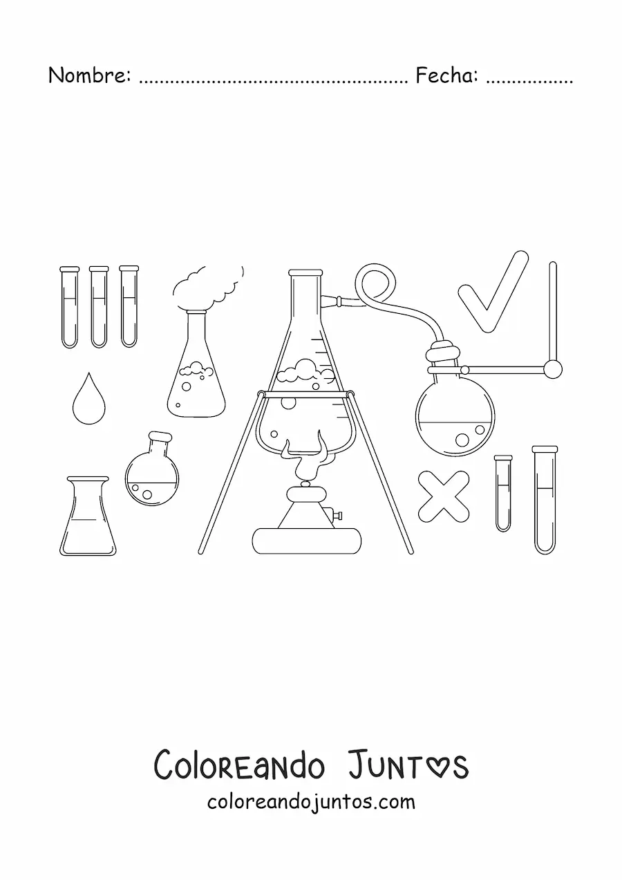 Imagen para colorear de la destilación química