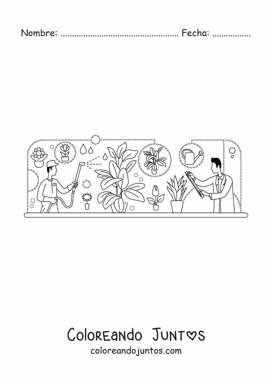 Imagen para colorear de la ciencia botánica