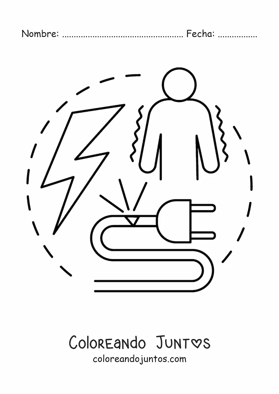 Imagen para colorear de los elementos de la corriente eléctrica alterna