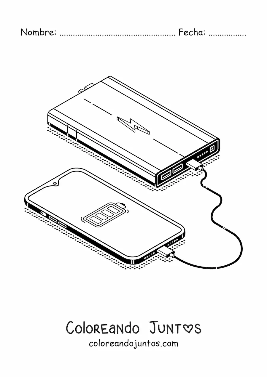 Imagen para colorear de un cargador portátil