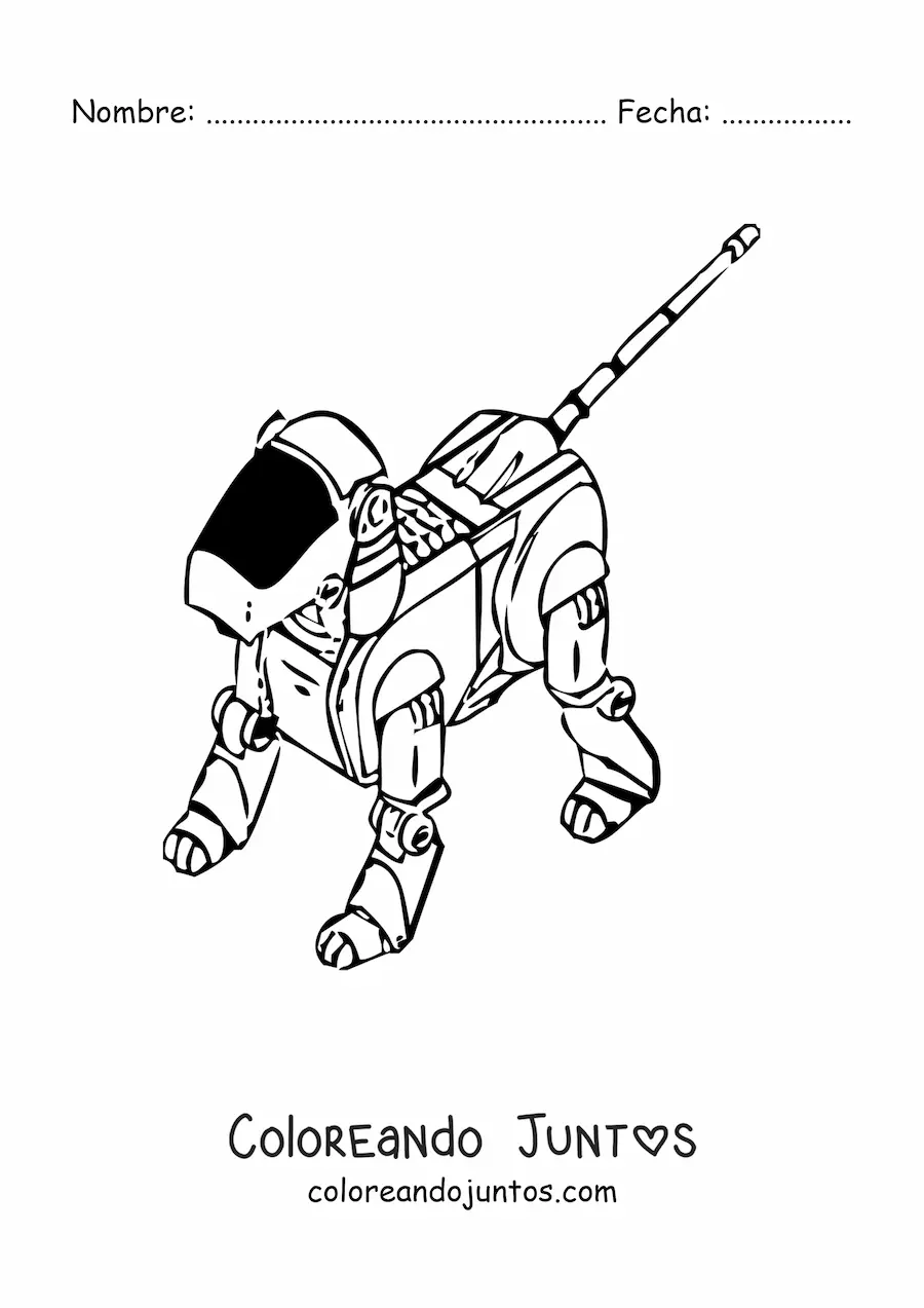 Imagen para colorear de un perro robot