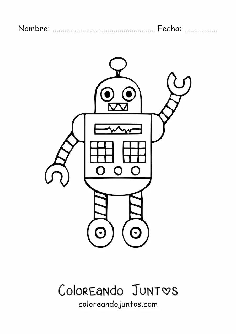Imagen para colorear de un robot animado