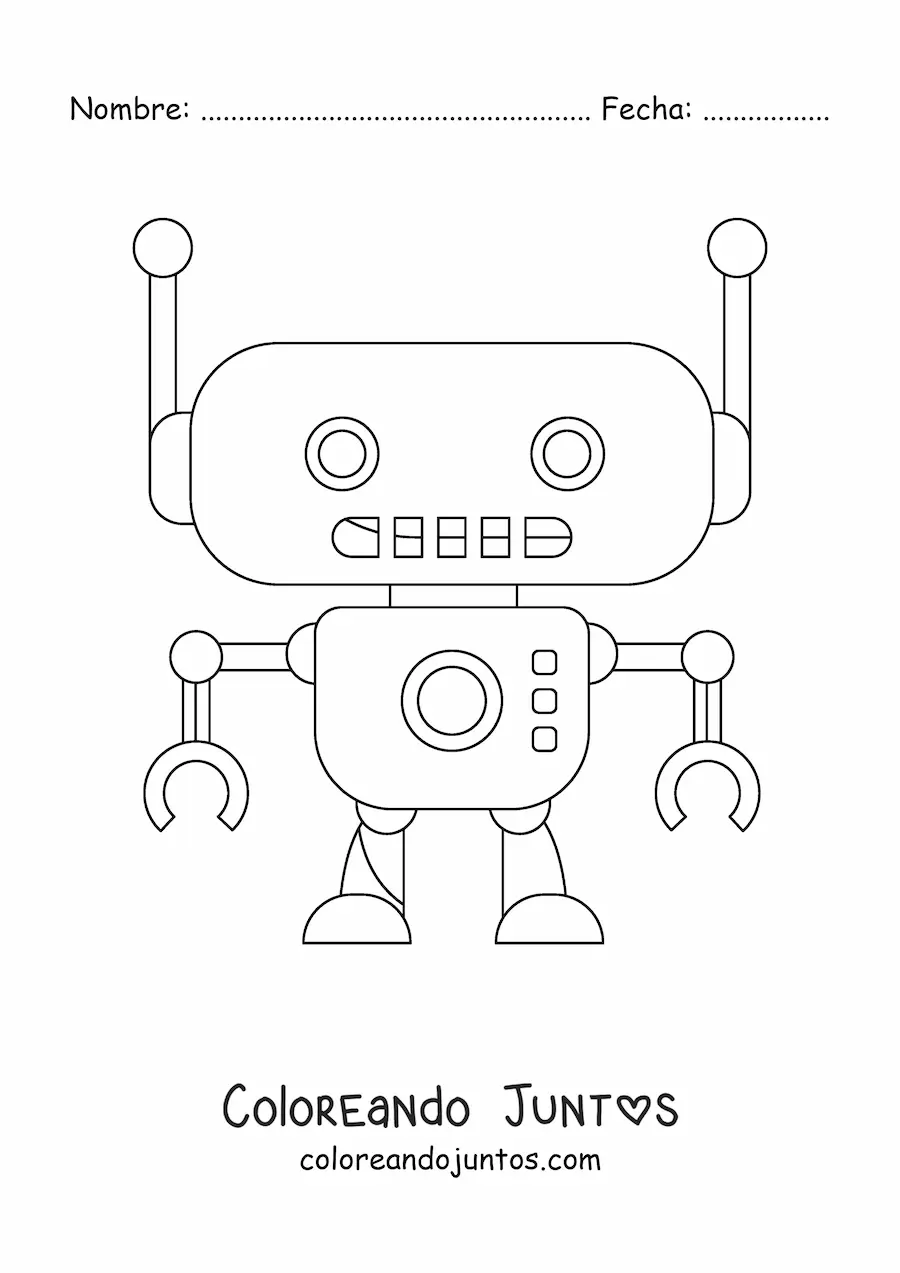 Imagen para colorear de robot pequeño