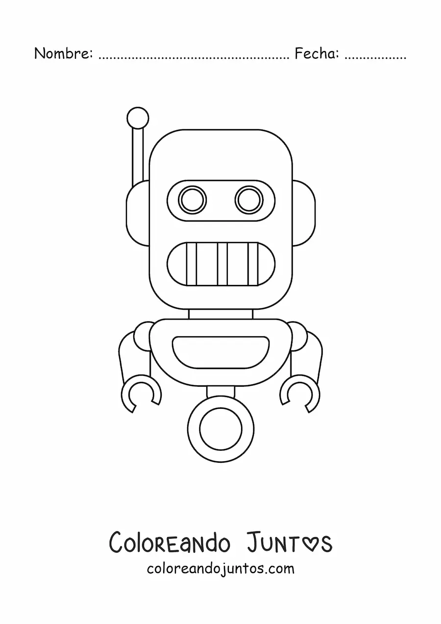 Imagen para colorear de un mini robot