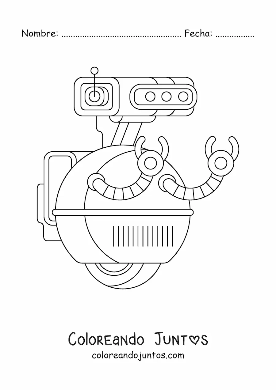 Imagen para colorear de un robot del futuro