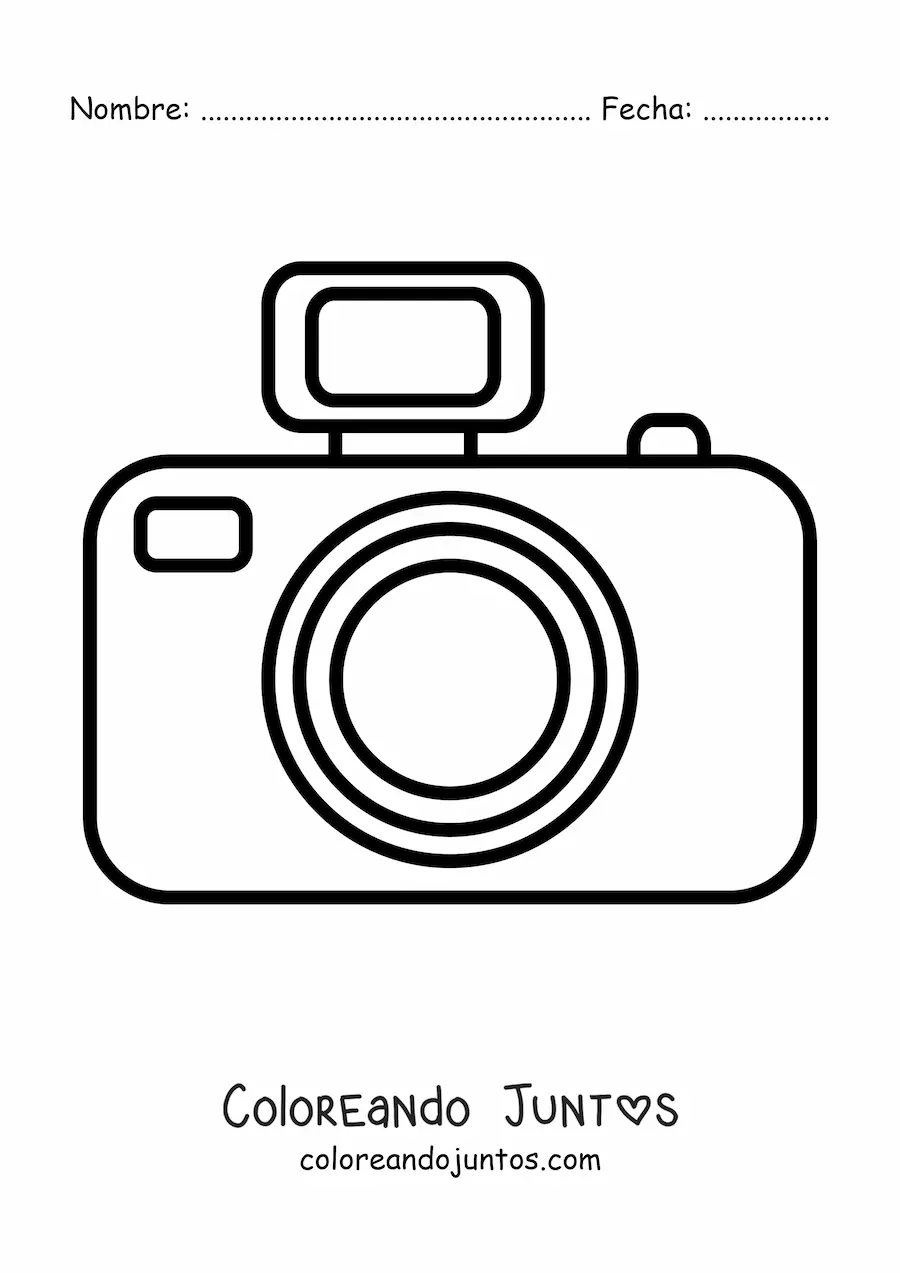 Imagen para colorear de una cámara con flash