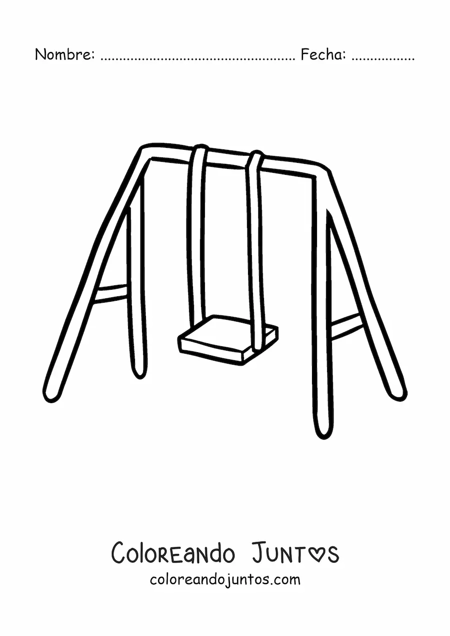 Imagen para colorear de un columpio