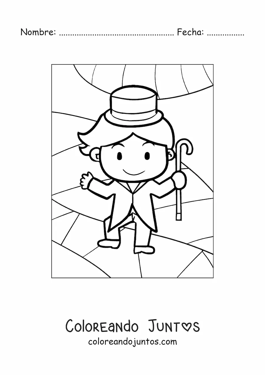 Imagen para colorear de un mago