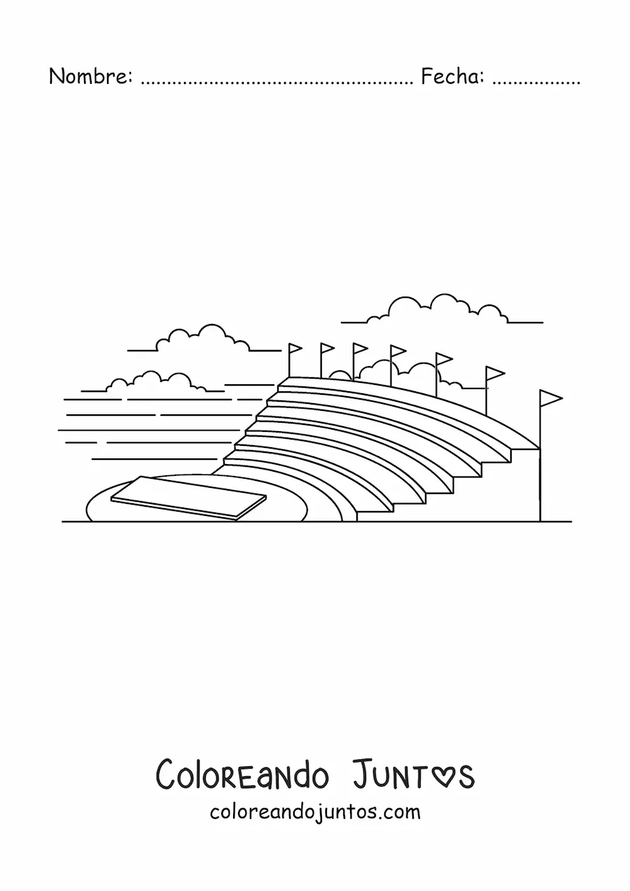 Imagen para colorear de la estructura de un teatro griego