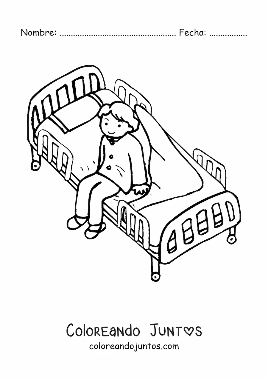 Imagen para colorear de un paciente del hospital