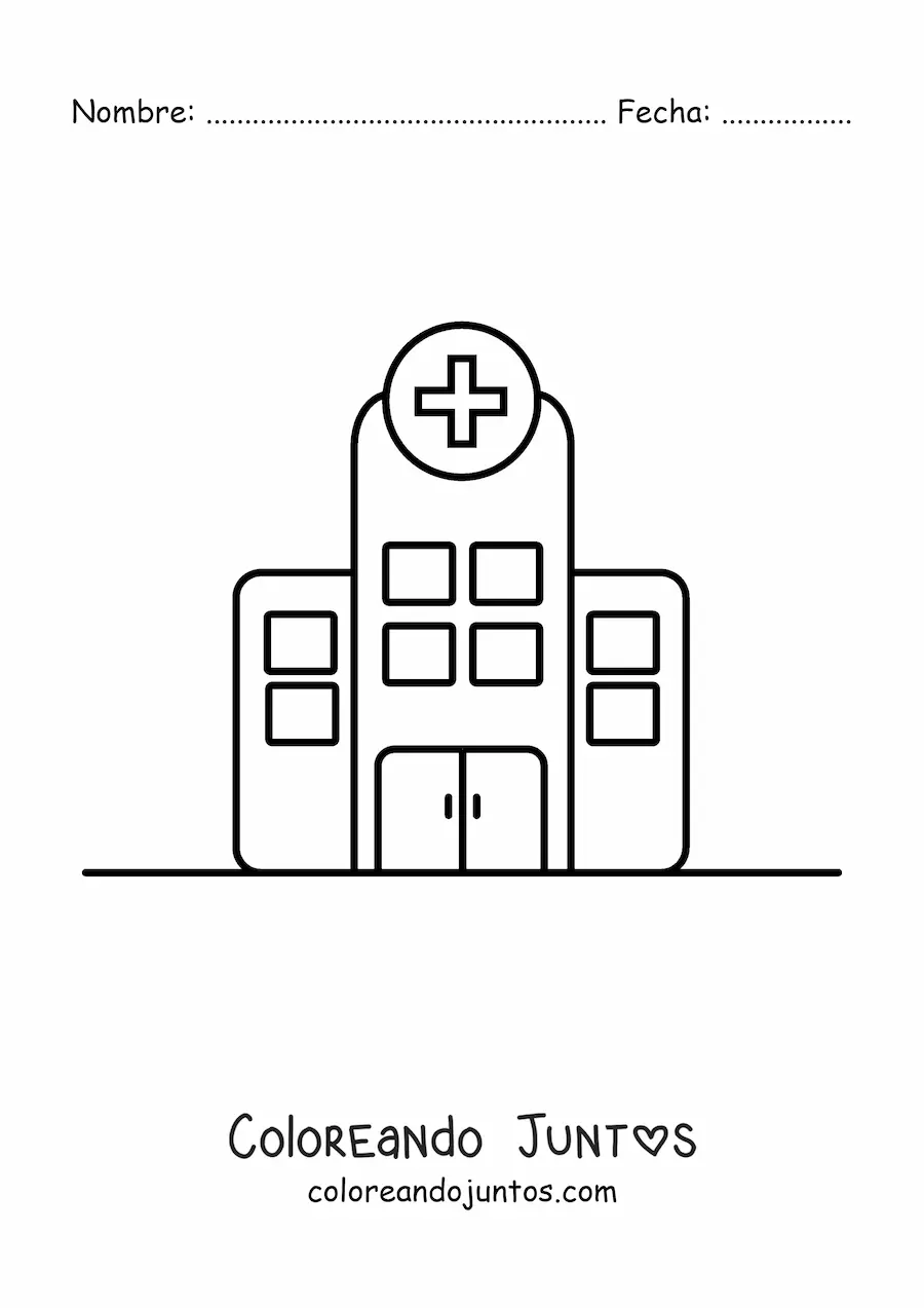 Imagen para colorear de un hospital pequeño