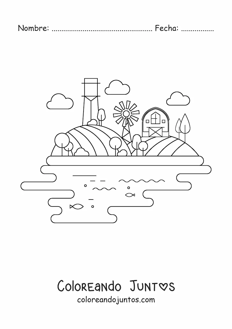 Imagen para colorear de una granja