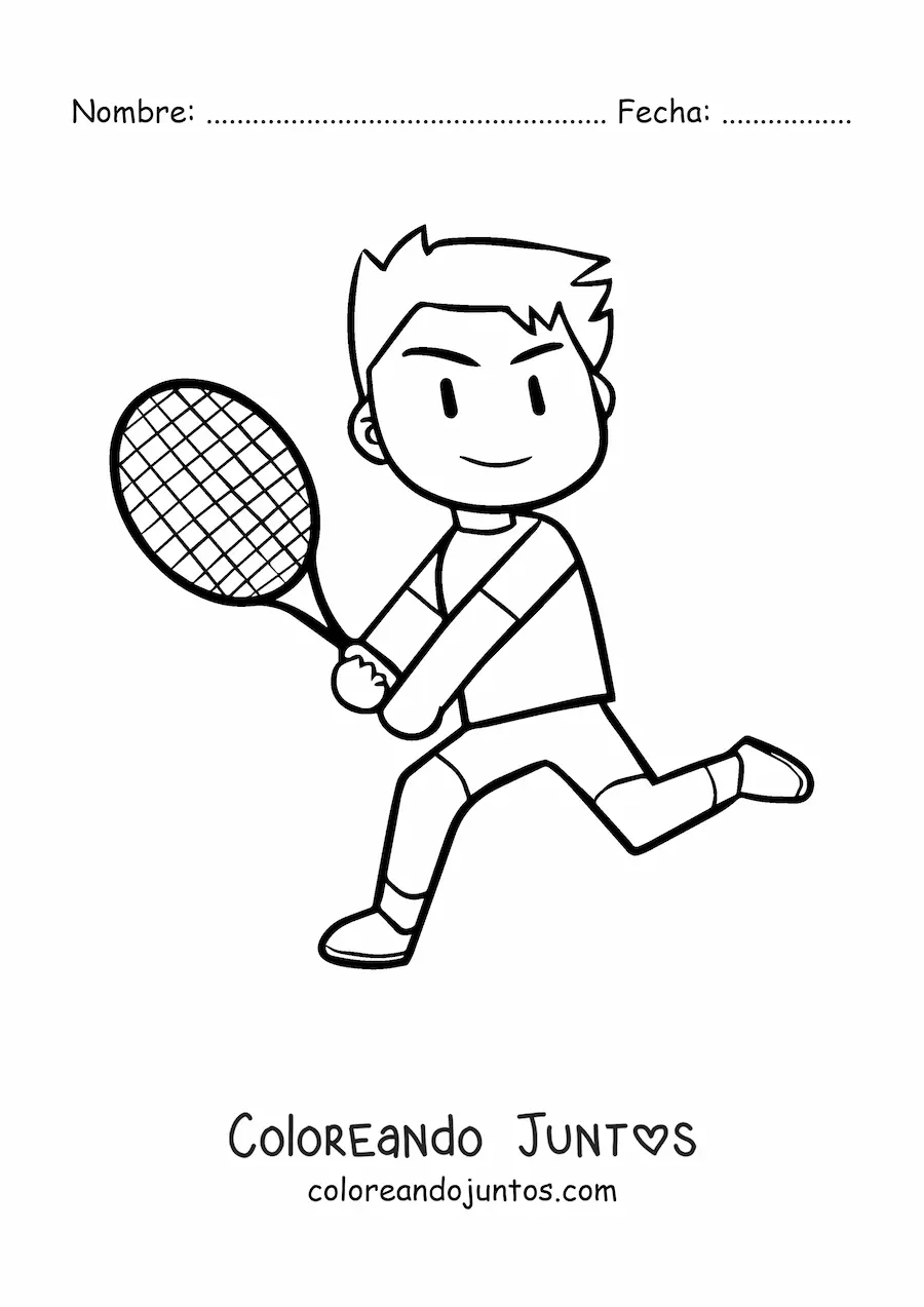 Imagen para colorear de un tenista