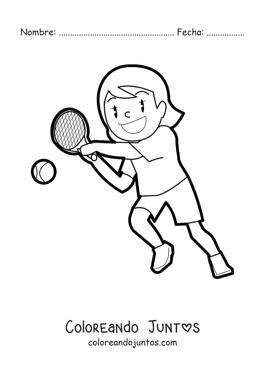 Imagen para colorear de una tenista