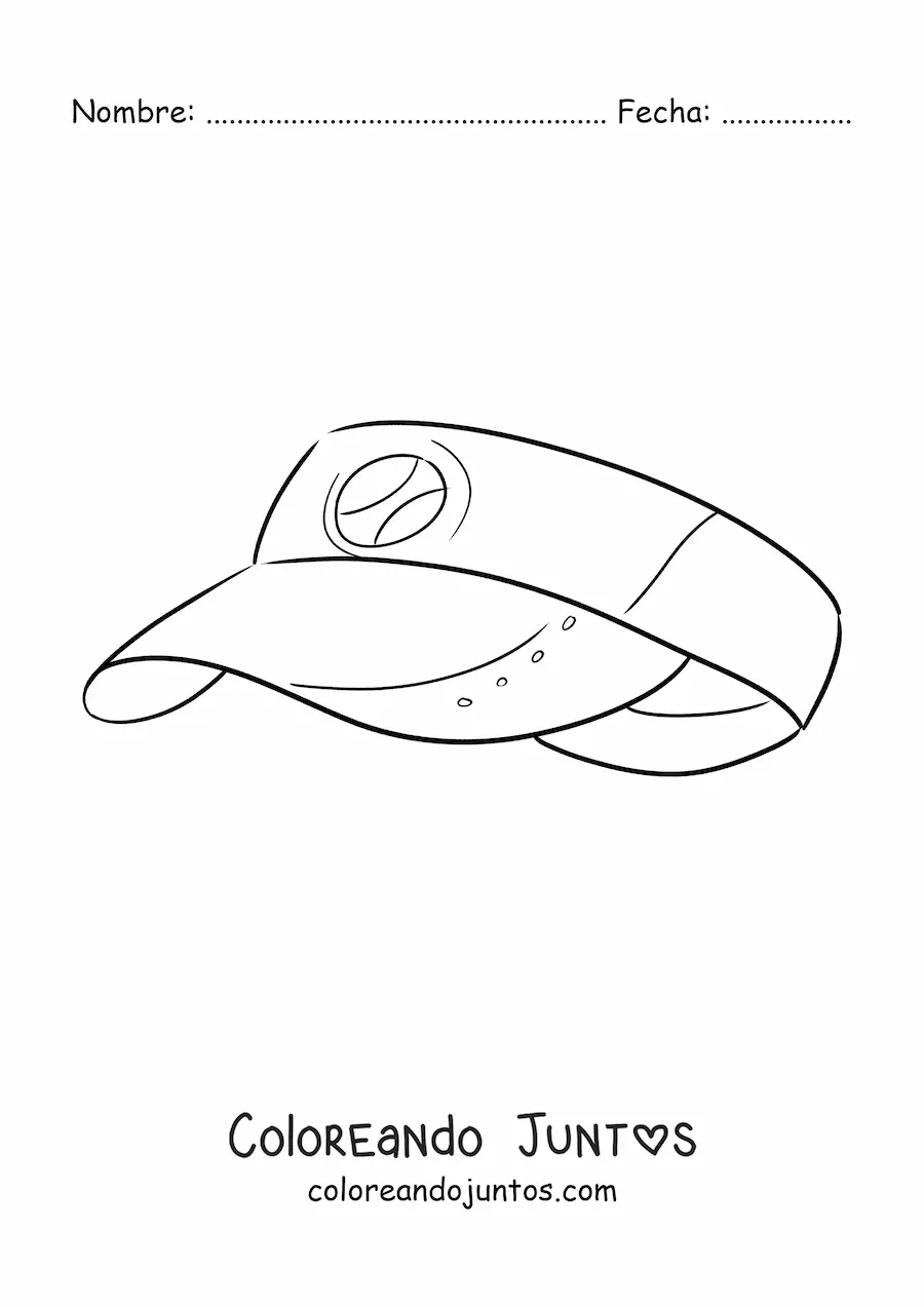 Imagen para colorear de una visera de tenista