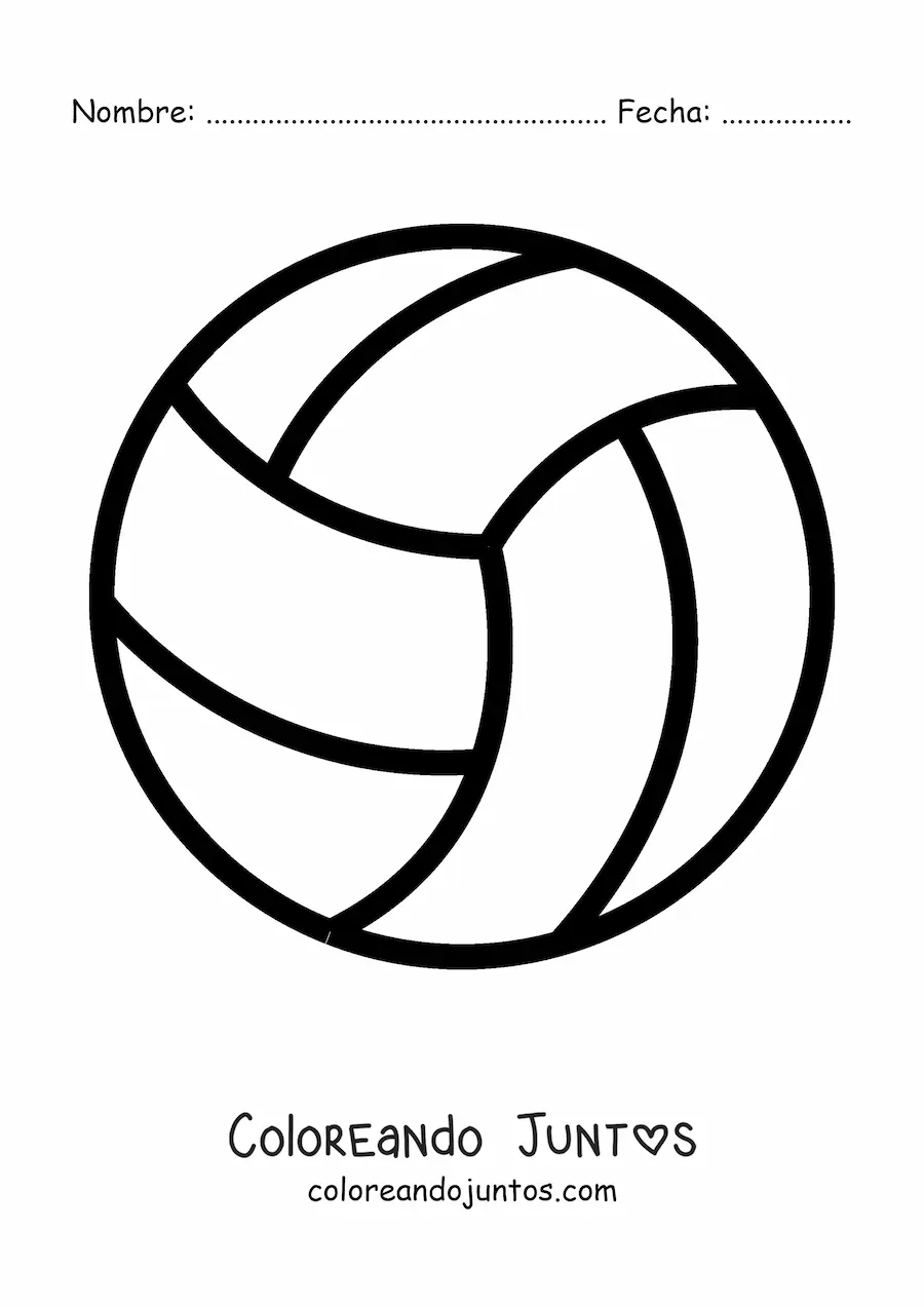 Imagen para colorear de un balón de voleibol