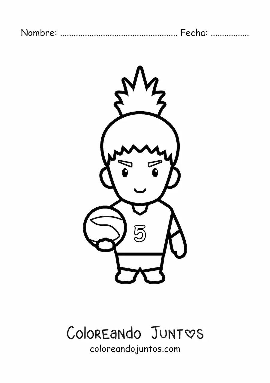 Imagen para colorear de un jugador de voleibol