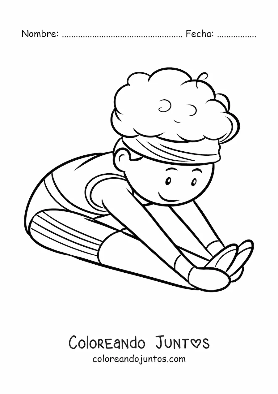 Imagen para colorear de un niño gimnasta