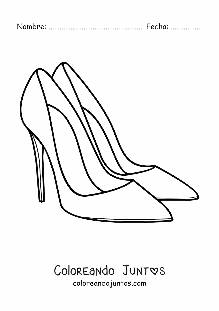 Imagen para colorear de un par de tacones elegantes