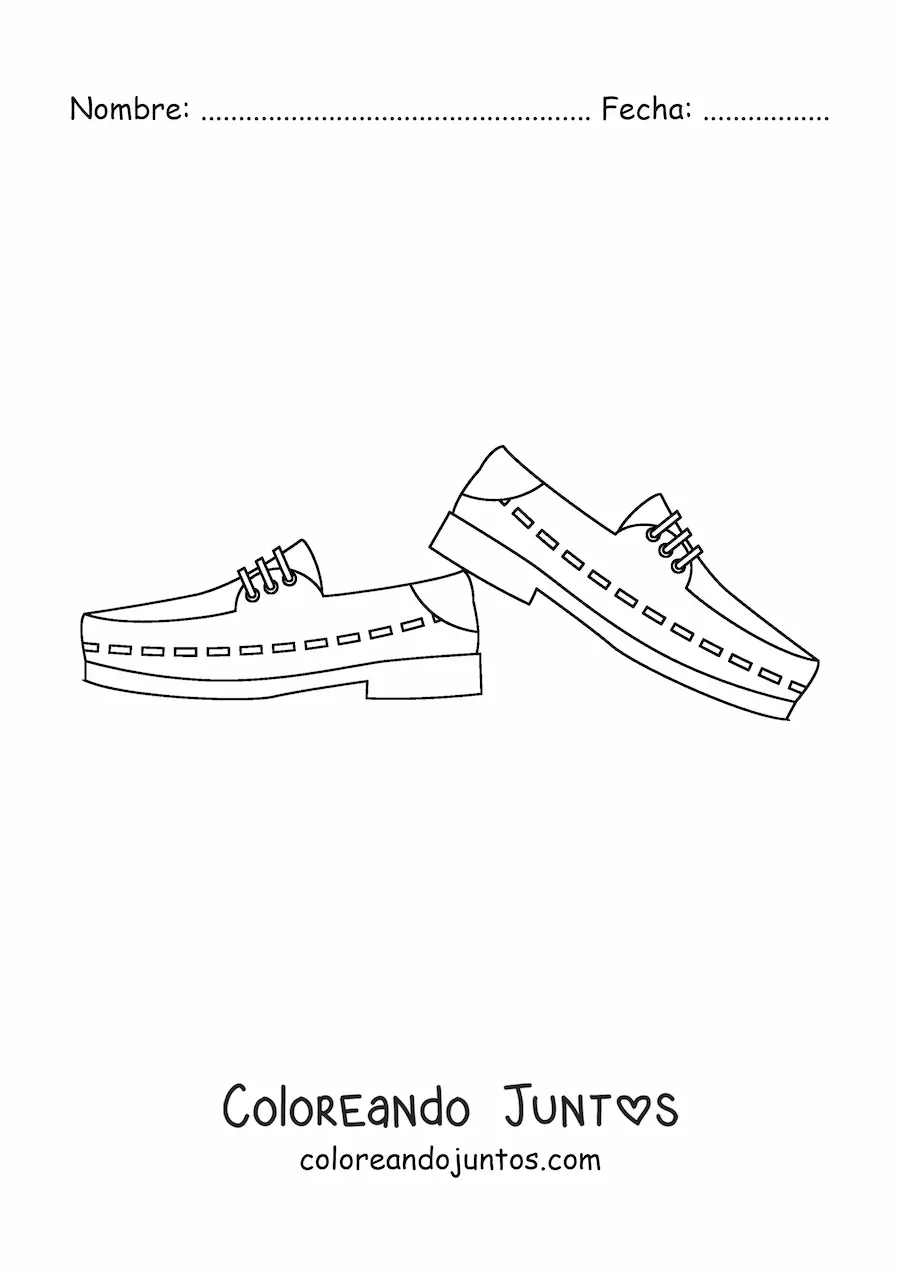 Imagen para colorear de un par de zapatos de hombre