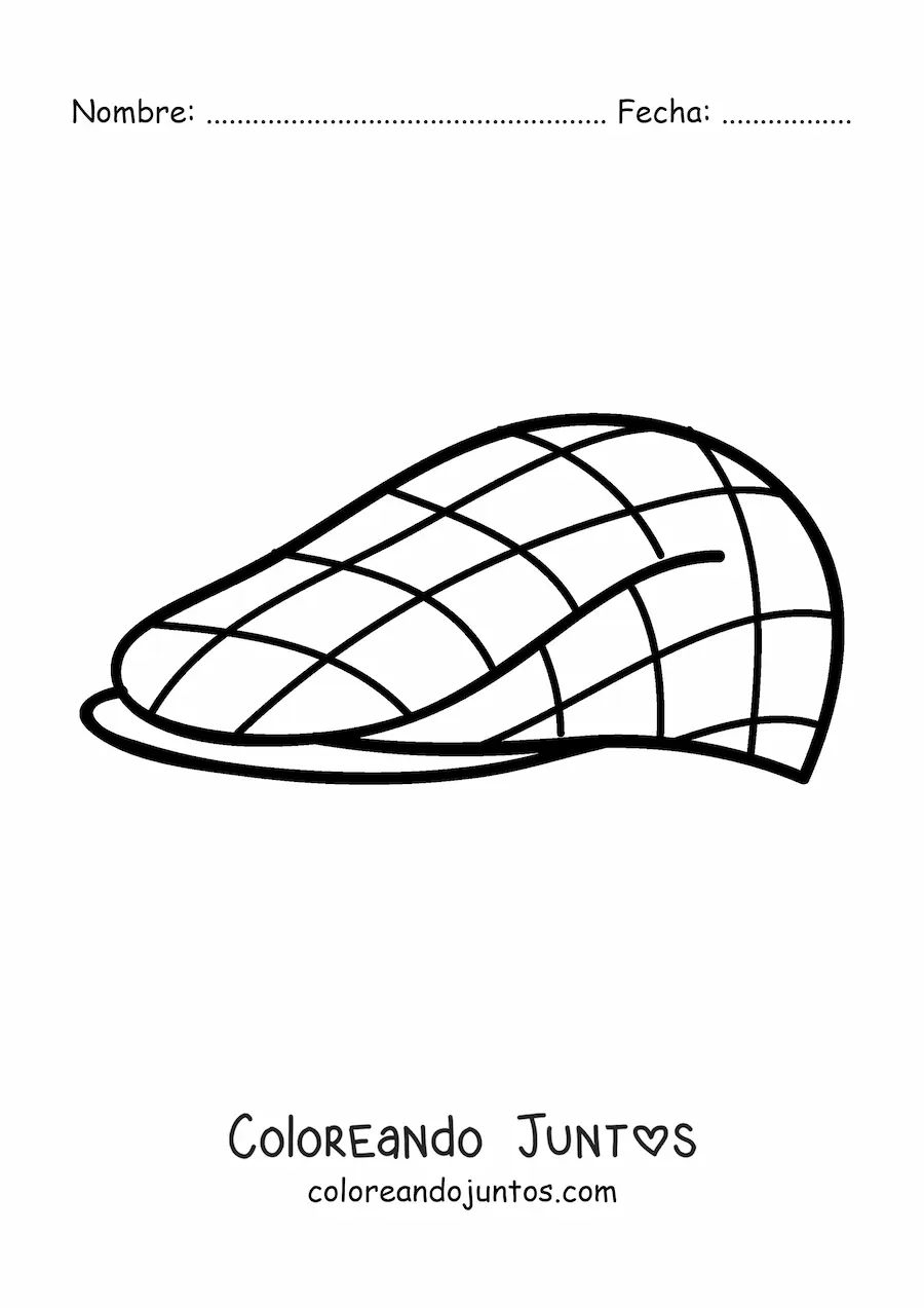 Imagen para colorear de un sombrero estilo boina