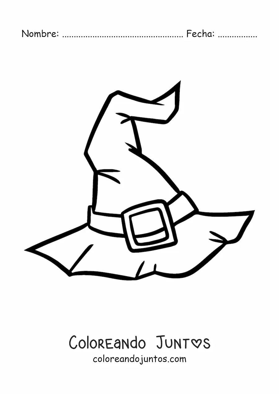 Imagen para colorear de un sombrero de hechicero