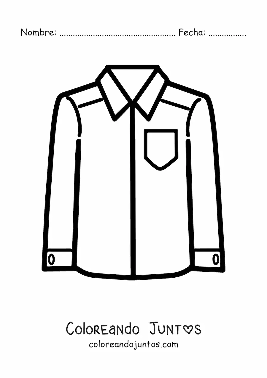 Imagen para colorear de una camisa sencilla