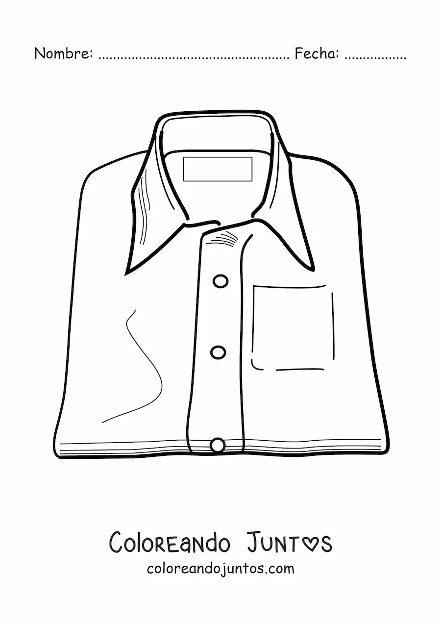 Imagen para colorear de una camisa doblada