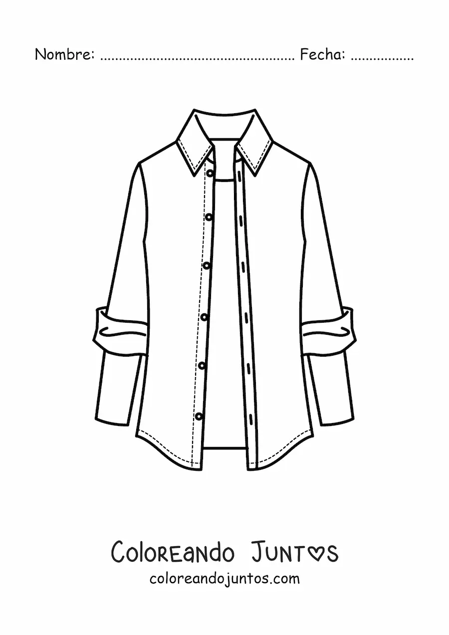 Imagen para colorear de una camisa de hombre