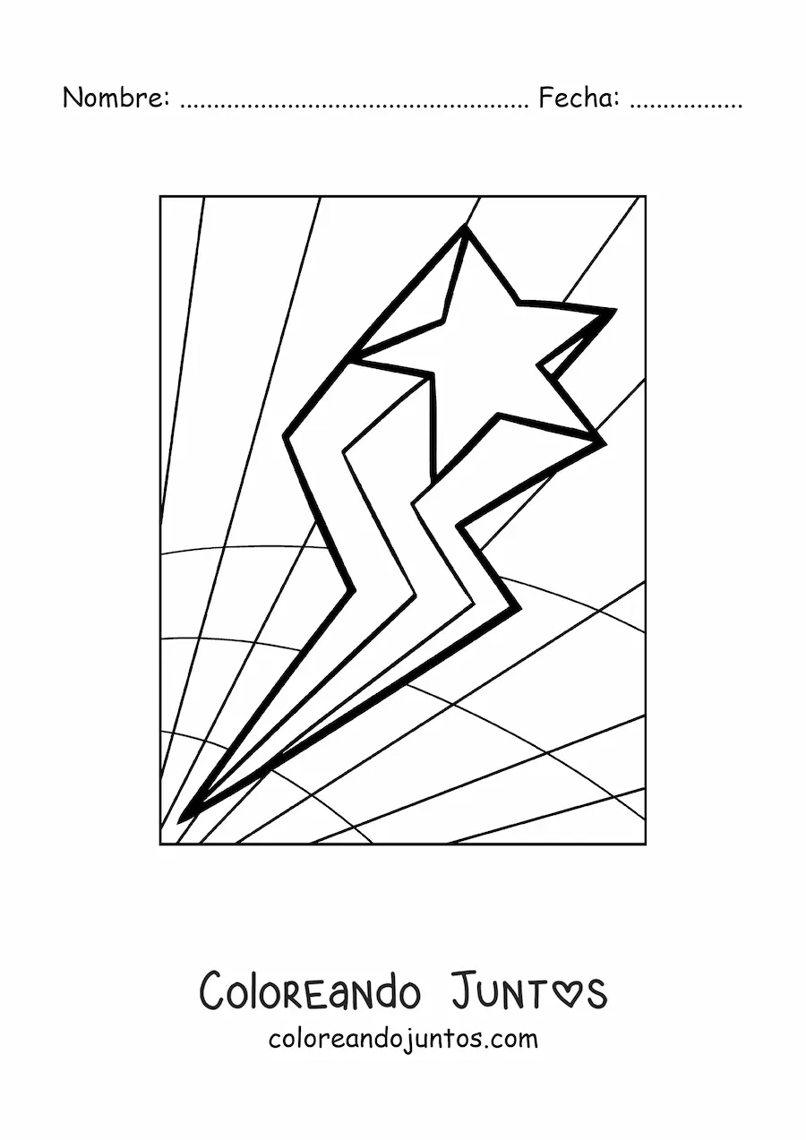 Imagen para colorear de una estrella fugaz