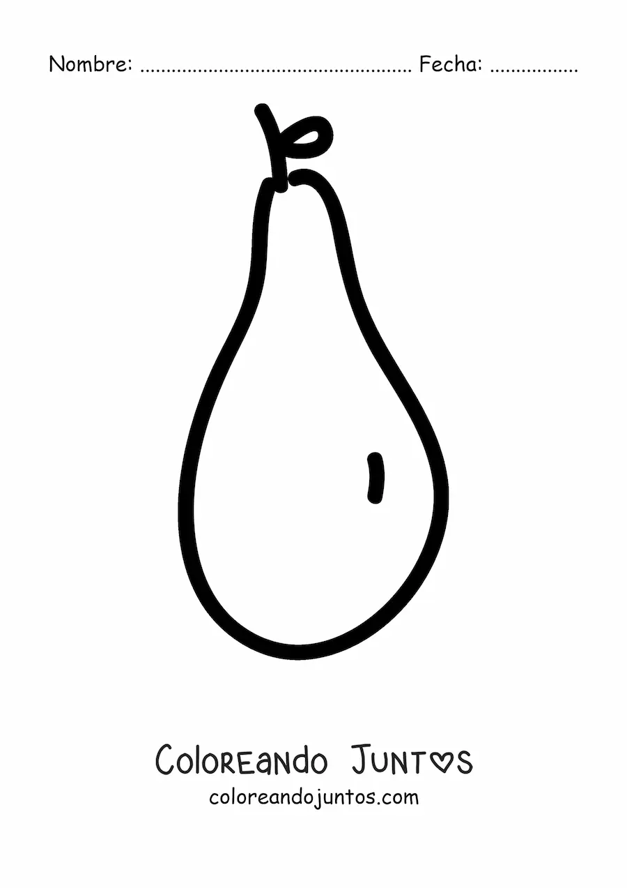 Imagen para colorear de una pera alargada