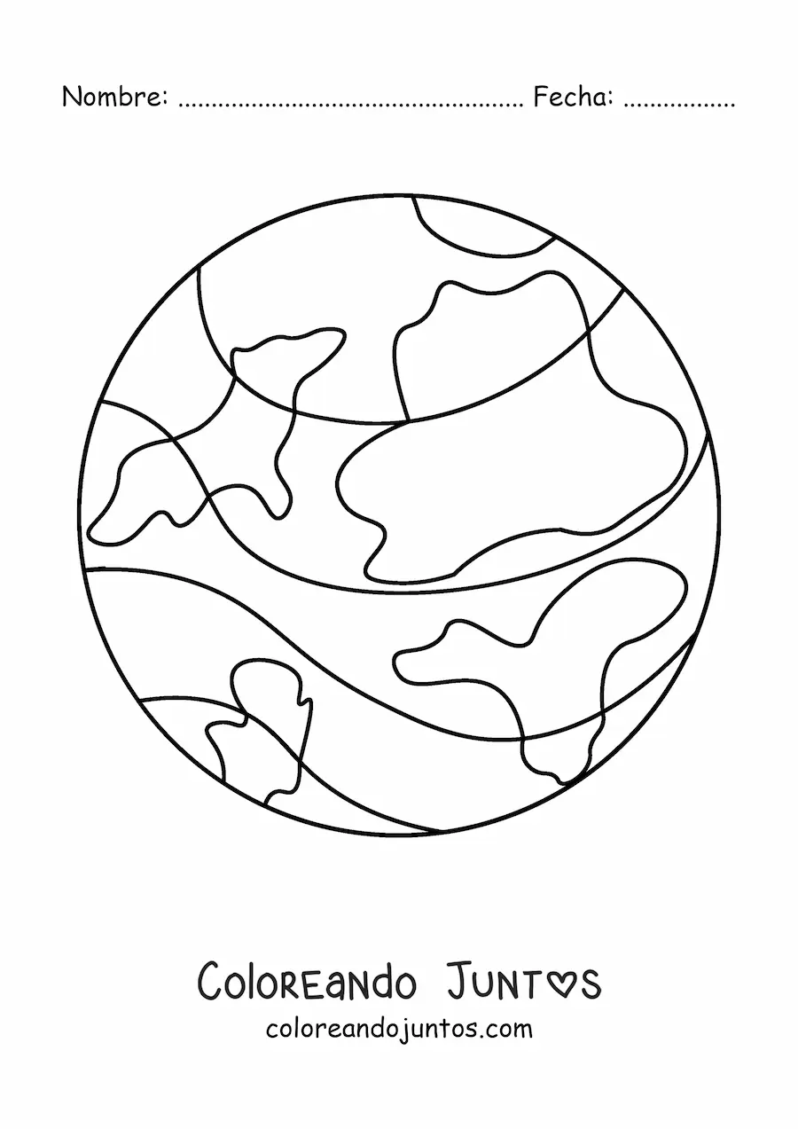 Imagen para colorear de la Tierra desde el espacio