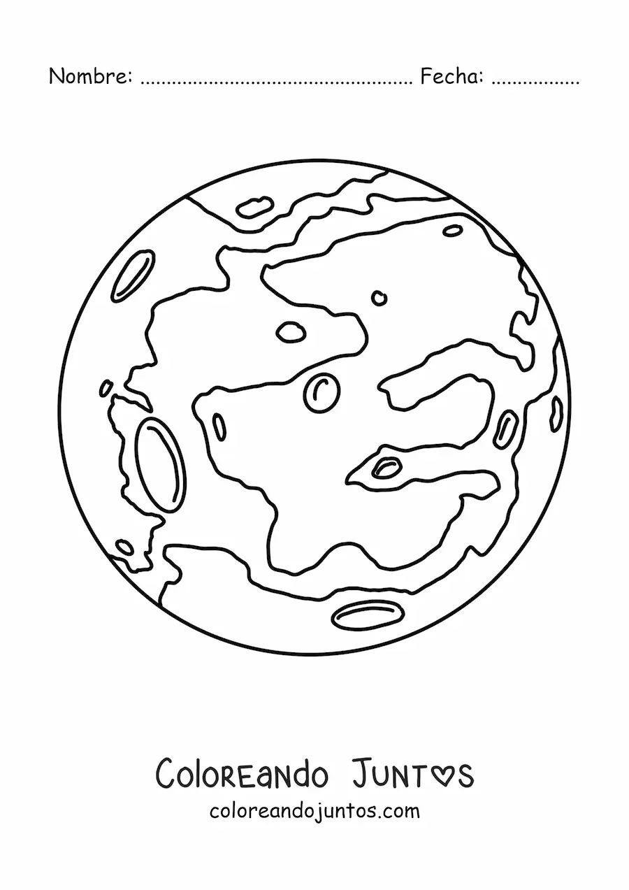 Imagen para colorear del planeta Mercurio