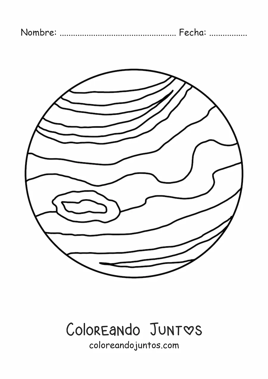 Imagen para colorear del planeta Júpiter