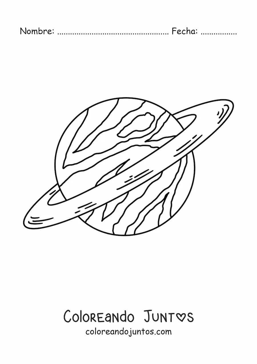 Imagen para colorear del planeta Saturno