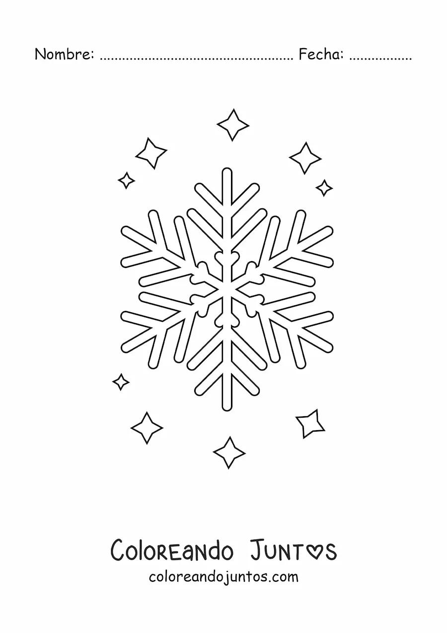 Imagen para colorear de un copo de nieve