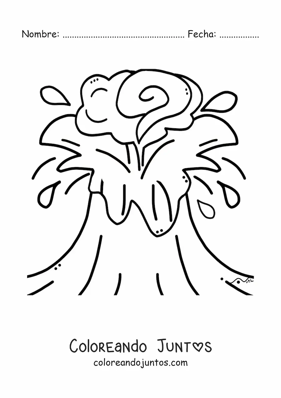 Imagen para colorear de una erupción volcánica