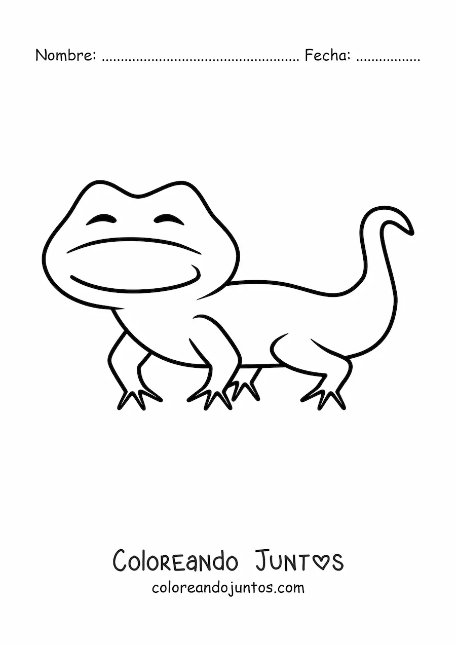 Imagen para colorear de una lagartija del desierto