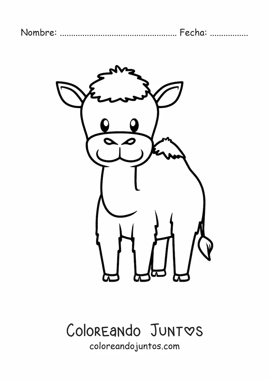 Imagen para colorear de un dromedario animado