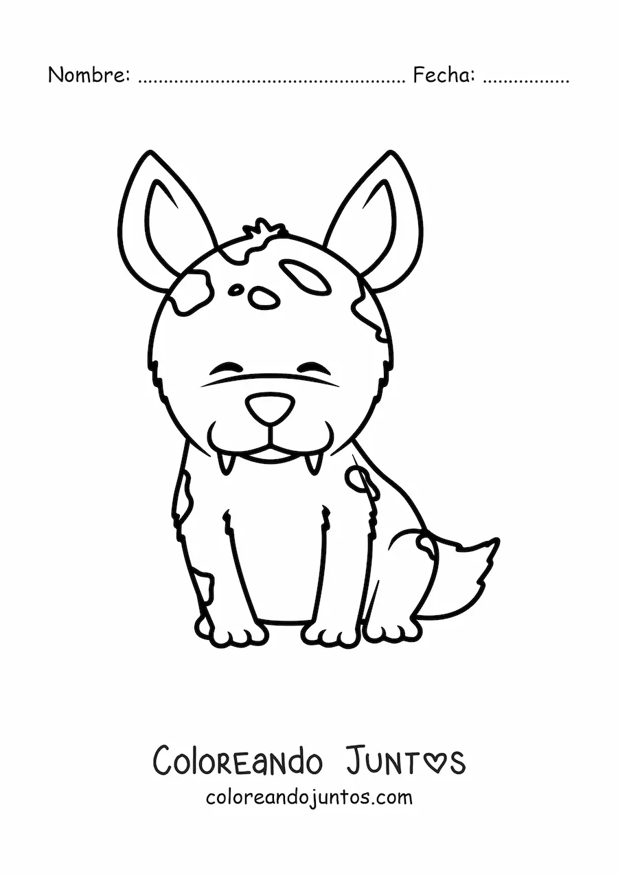 Imagen para colorear de una hiena animada