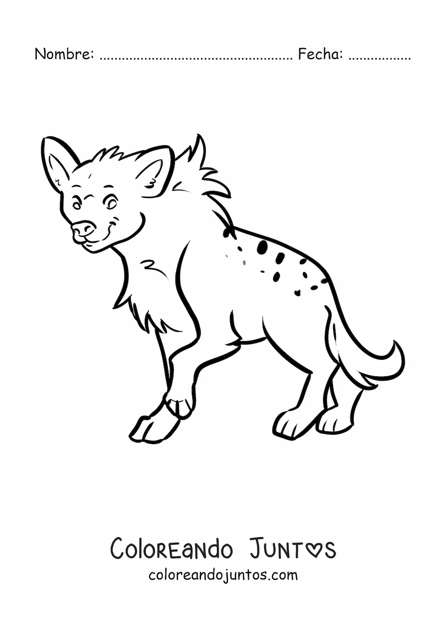 Imagen para colorear de una hiena del desierto