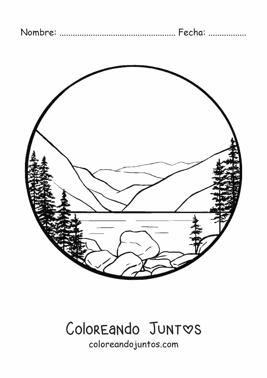 Imagen para colorear de un lago