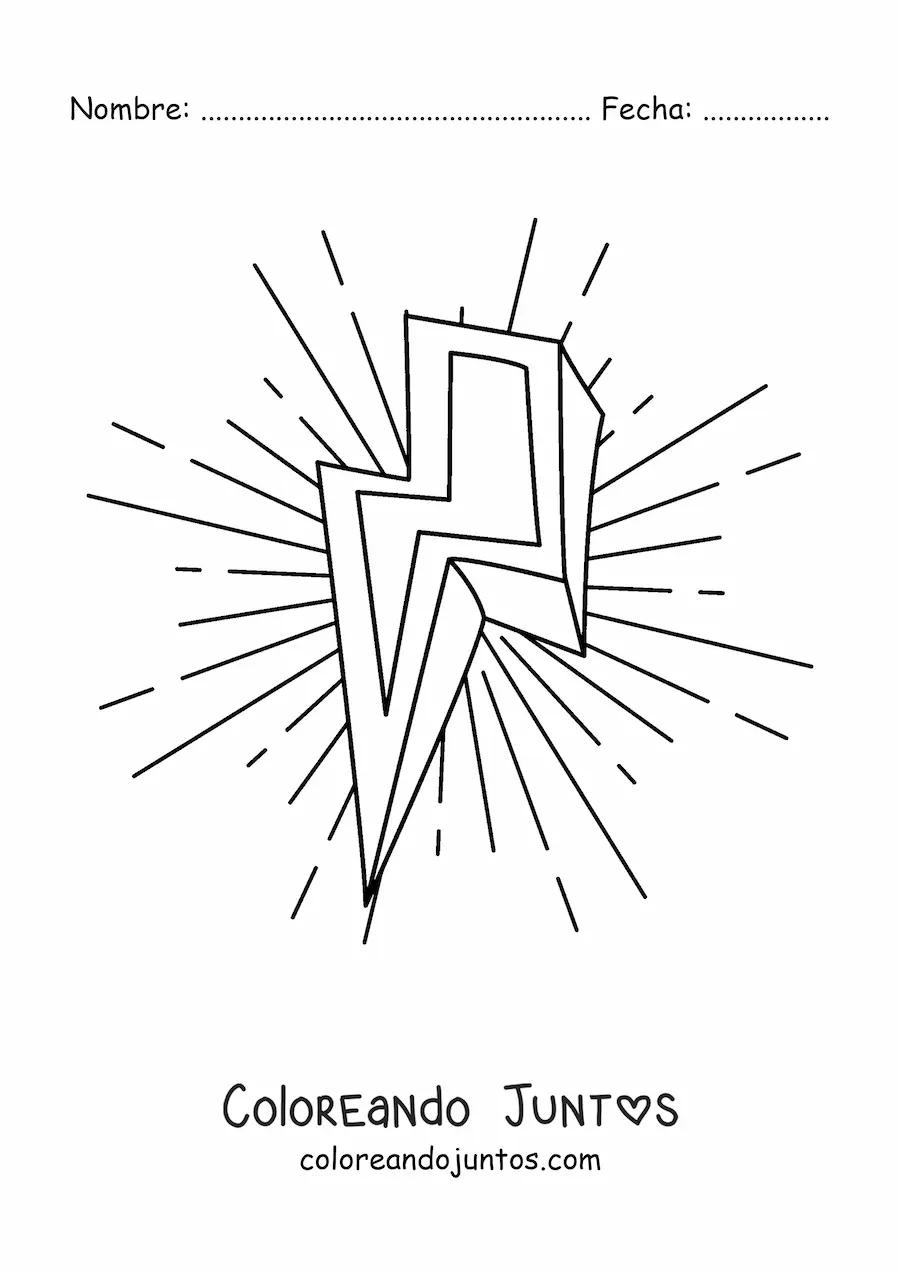 Imagen para colorear de rayo con luz