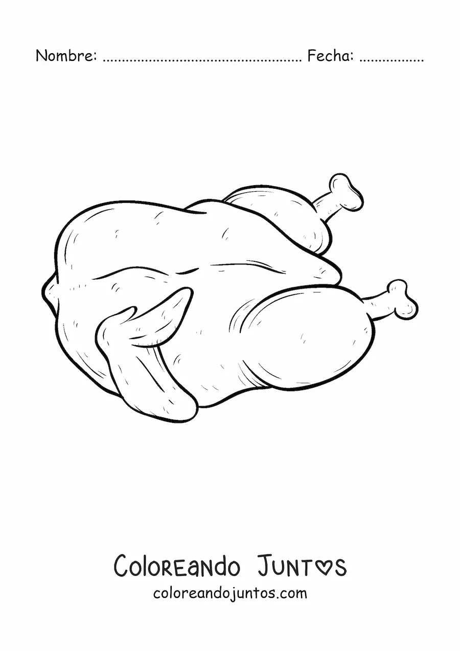 Imagen para colorear de una carne blanca