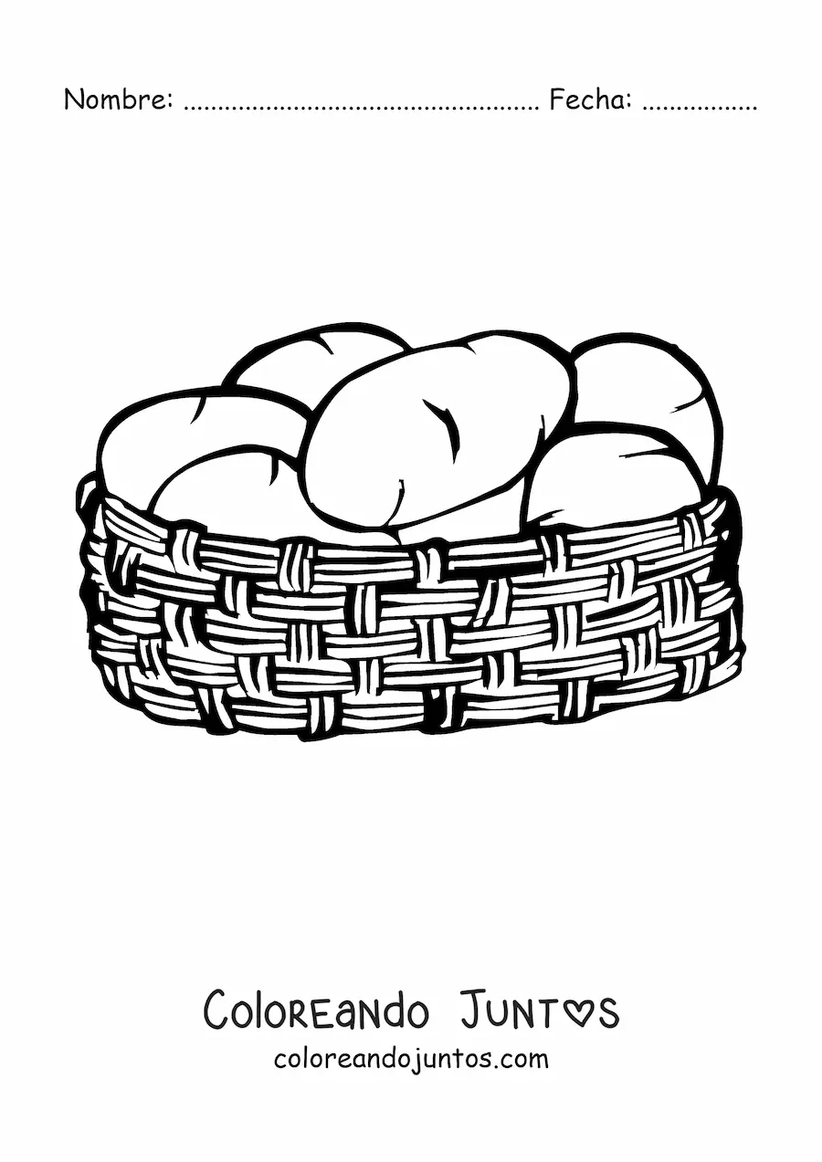 Imagen para colorear de una cesta con papas