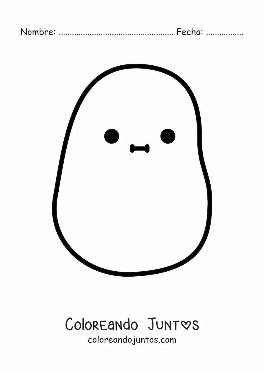 Imagen para colorear de una papa kawaii