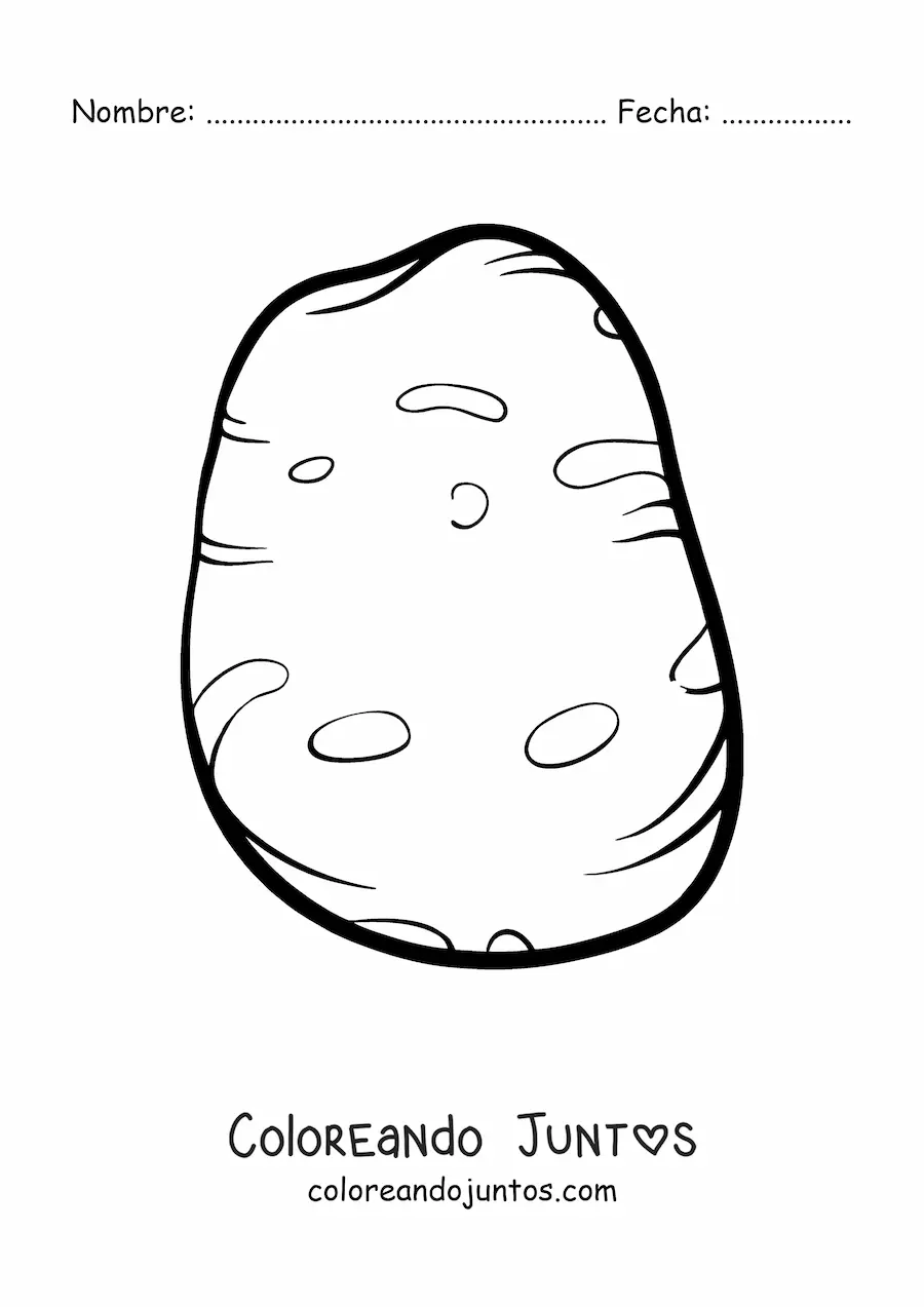 Imagen para colorear de una papa