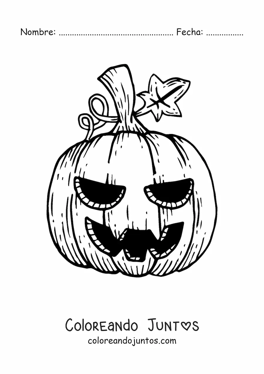 Imagen para colorear de una calabaza de halloween