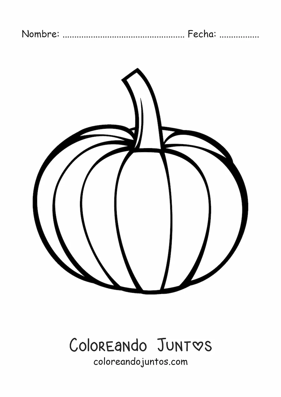 Imagen para colorear de un zapallo grande