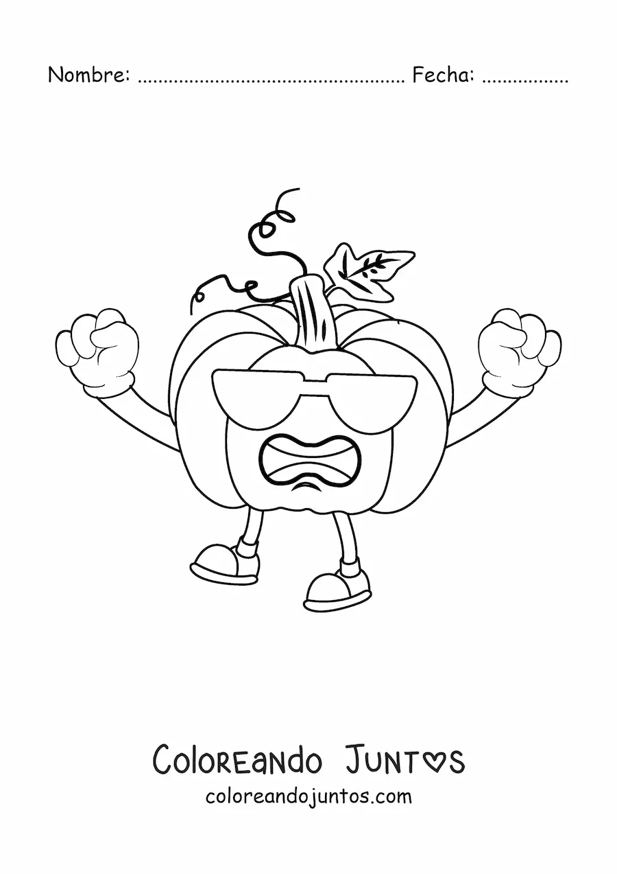 Imagen para colorear de una calabaza animada